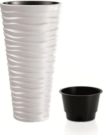 Žardinijera Prosperplast Sand Slim bijela 75 cm s uloškom