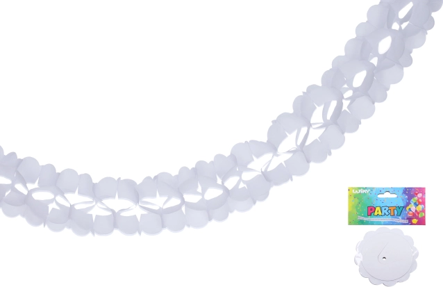 Papirnata bijela girlanda 3,6 m