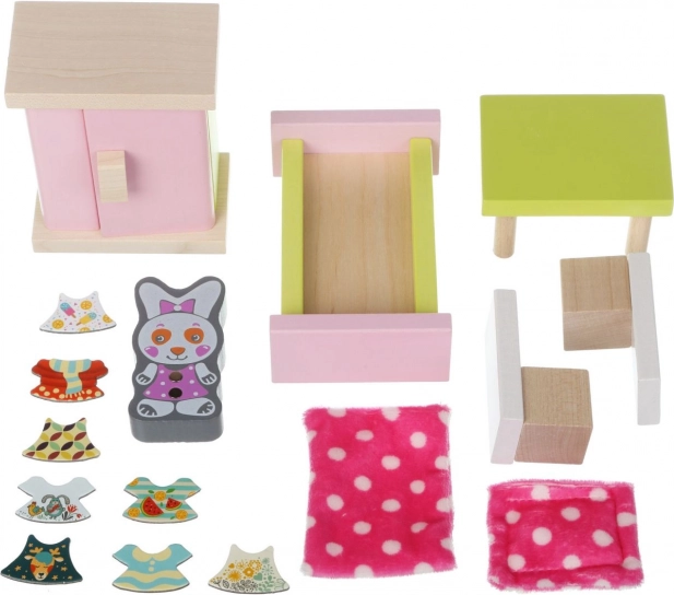 Drveni dječji namještaj za lutke Soba