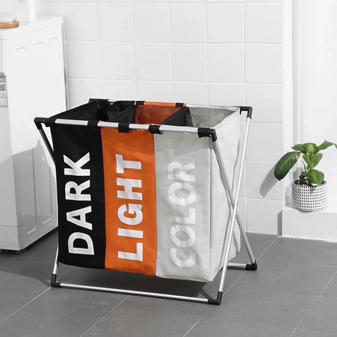 Trodijelna košara za rublje – trobojna