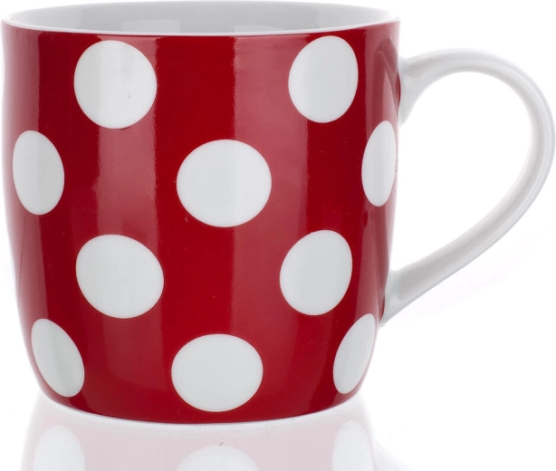 Keramička šalica s točkicama 310 ml crvena