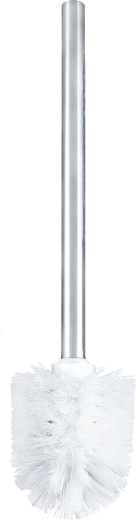 WC četka s ručkom od nehrđajućeg čelika, bijela, promjer 8 cm