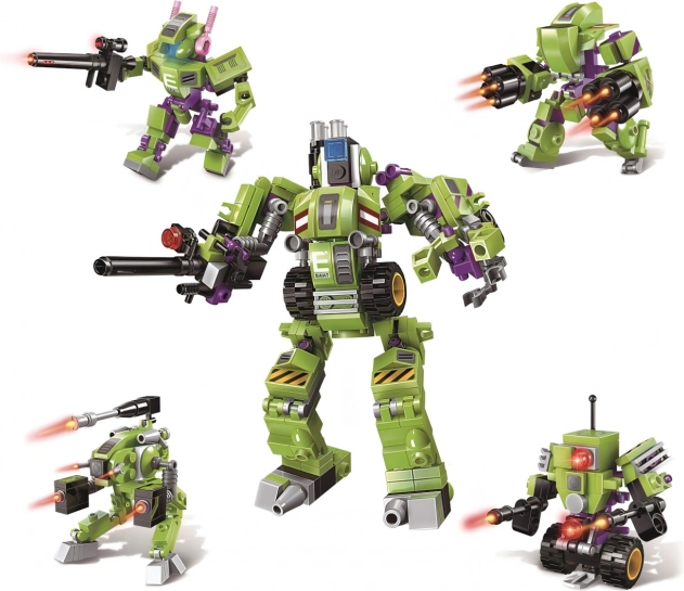 Qman policijska robotska građevna set 4u1