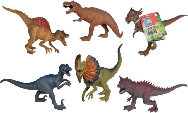 Gumeni dinosaurus 17–22 cm, set 6 vrsta