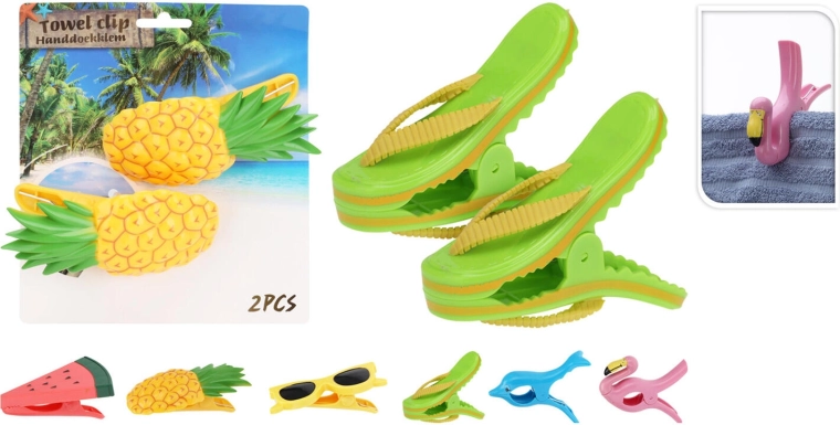 Klipovi za plažni ručnik – mix dekoracija (2 kom)