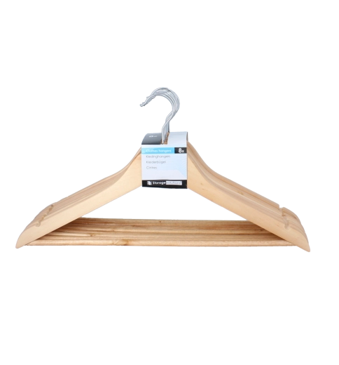 Set od 8 drvenih vješalica Storage Solutions, prirodno smeđa