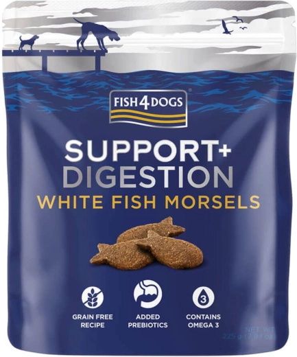 Fish4Dogs poslastice za pse Support+ podrška probavi s bijelom ribom i prebioticima 225 g