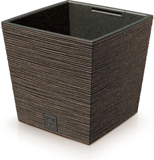 Žardinijera Furu Square Low Eco Wood s umetkom 29,5 cm – kava