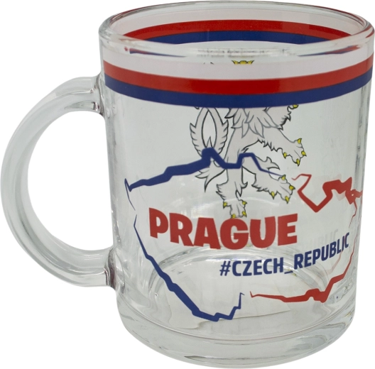 Staklena šalica s motivom Češke Republike 330 ml