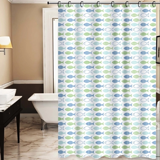 Zavjesa za tuš Toro Premium 178 × 199 cm s motivom ribica
