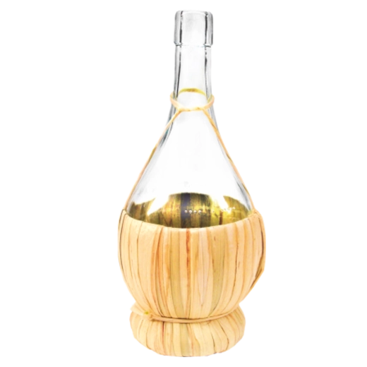 Staklena demižona Fiasco 2 l u slamnatom košaricu Chomik