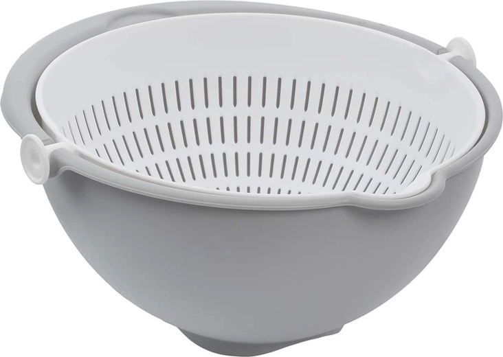 Cjediljka za salatu 2u1, nordijska siva, 25 × 25 × 12 cm