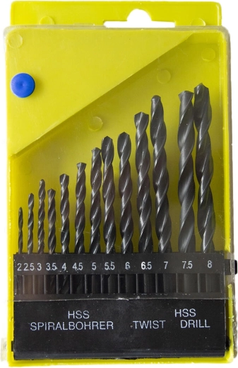 Set HSS spiralnih svrdla za metal 2,0–8,0 mm, 13 dijelova