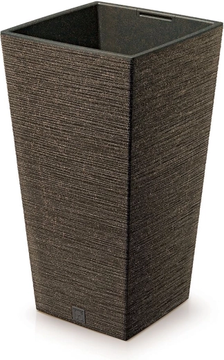 Cvjetnjak Furu Square Eco Wood s umetkom 20 cm – kava