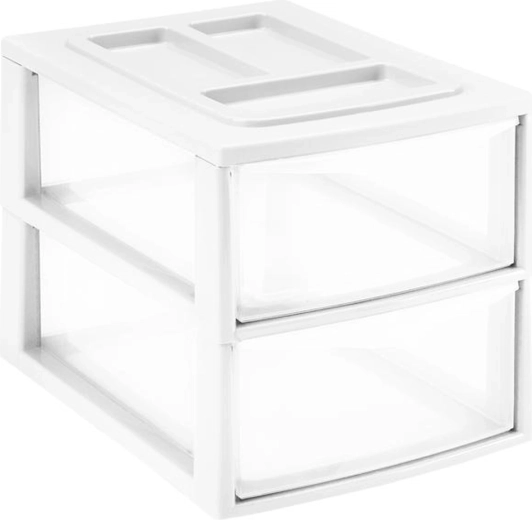 Plastična polica s dvije ladice 38 × 27 × 26 cm