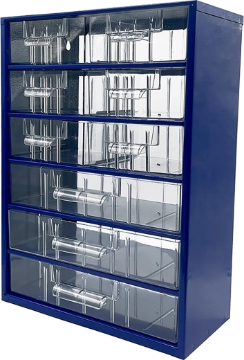 Metalni ormar za radionički materijal sa 6 srednjih i 3 velike ladice 30,5 × 46 × 15,5 cm