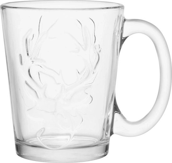 Altom Design Leon staklena šalica 300 ml s reljefom soba