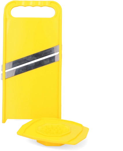 Plastični strugač za povrće s pritiskačem i nožem od nehrđajućeg čelika