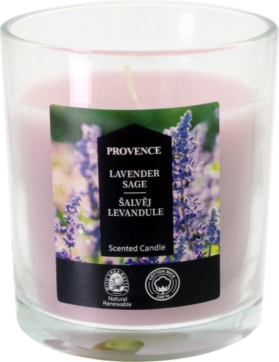 Mirisna svijeća u staklu kadulja i lavanda 7 × 8 cm