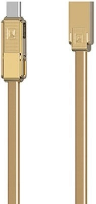 Zlatni 3-u-1 REMAX kabel za punjenje i prijenos podataka (USB‑C, Micro‑USB, Lightning) 1 m