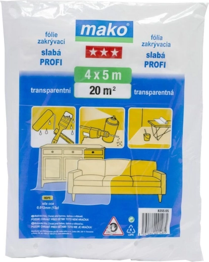 Zaštitna folija PROFI 4 × 5 m, 12 µm, prozirni HDPE