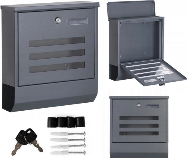 Poštanski sandučić s novinskim tuljcem ModernHome, pocinčani čelik, antracit