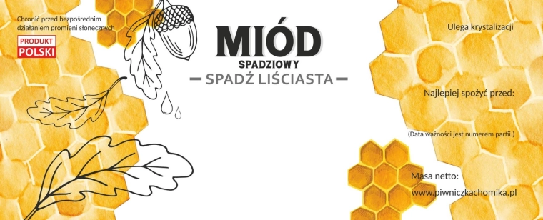 Set naljepnica za med – medun lisnatih stabala, 154 × 60 mm, 100 kom