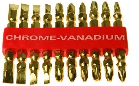 Set od 10 obostrano brušenih bitova HOBBY od krom-vanadijevog čelika