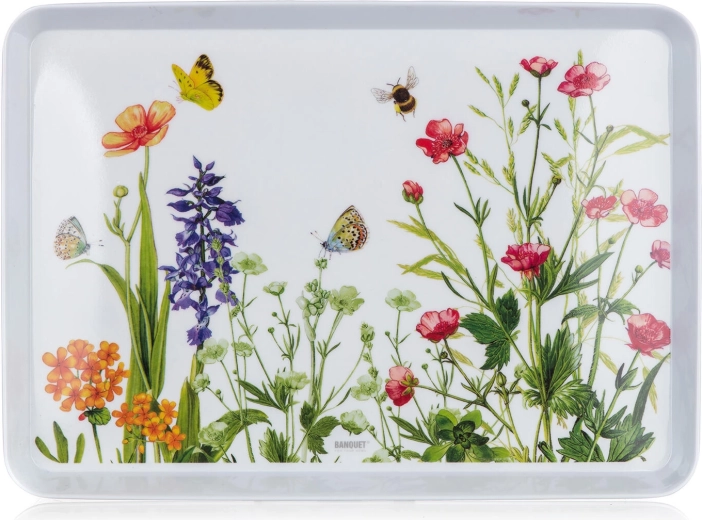 Melaminski pladanj MEADOW 30 × 21,5 cm, bijeli