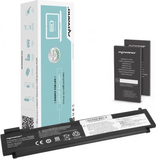 Movano baterija za Lenovo ThinkPad T460s i T470s (stražnja, 2100 mAh / 24 Wh)