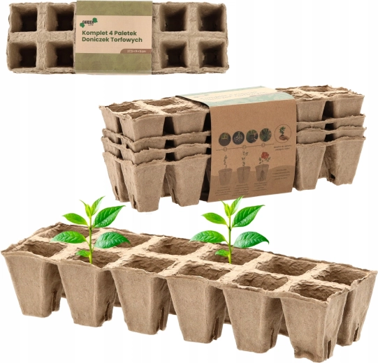 Set od 4 tresetnih sadnih pladnjeva 27,5 × 9 × 5 cm