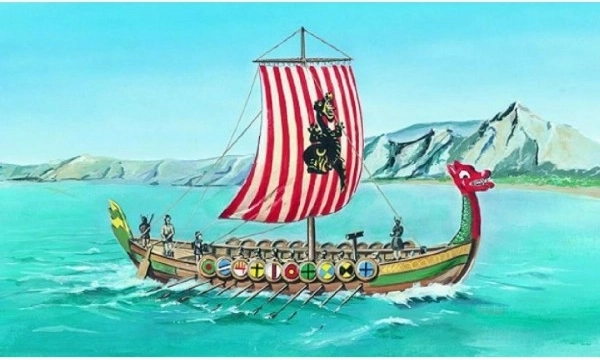 Vikinški brod DRAKKAR – model 1:60