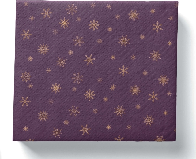 Božićne papirnate salvete tamnoljubičaste 3-slojne 33 × 33 cm