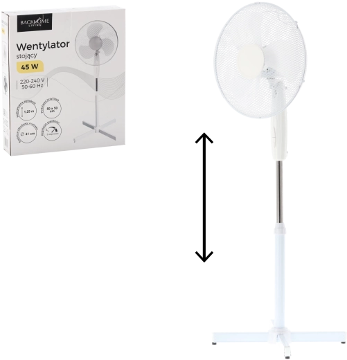 Stojeći ventilator bijeli 45 W