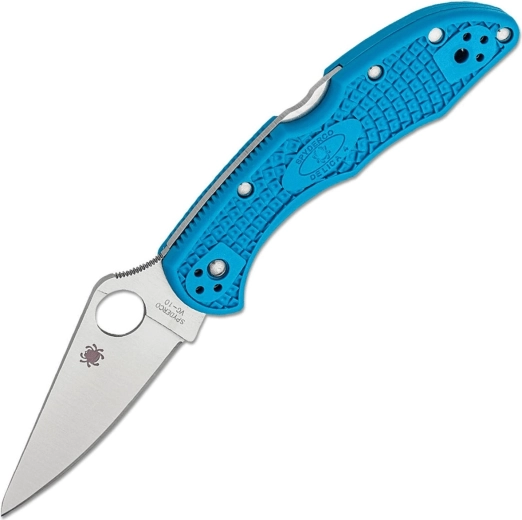 Spyderco Delica 4 plavi EDC sklopivi nož s ravnim brušenjem, VG-10, Satin