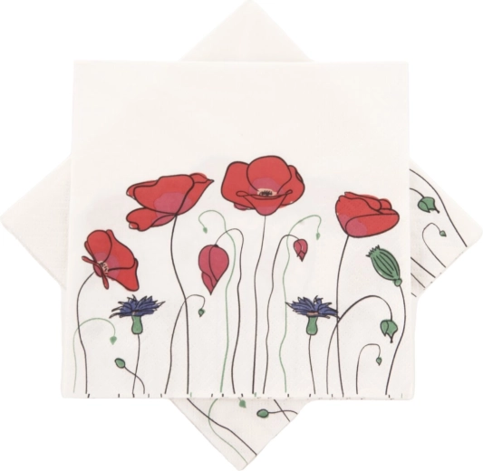 Papirnate salvete Mak 33 × 33 cm, 20 kom
