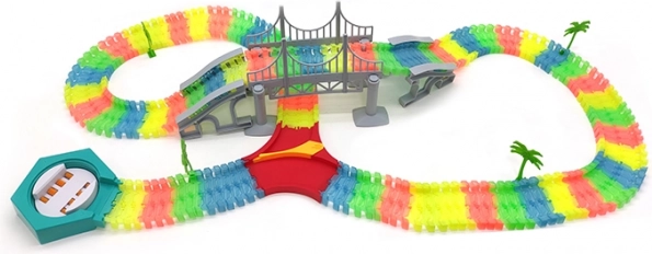 Svjetleća fleksibilna autodroma s 192 dijela s LED autićem