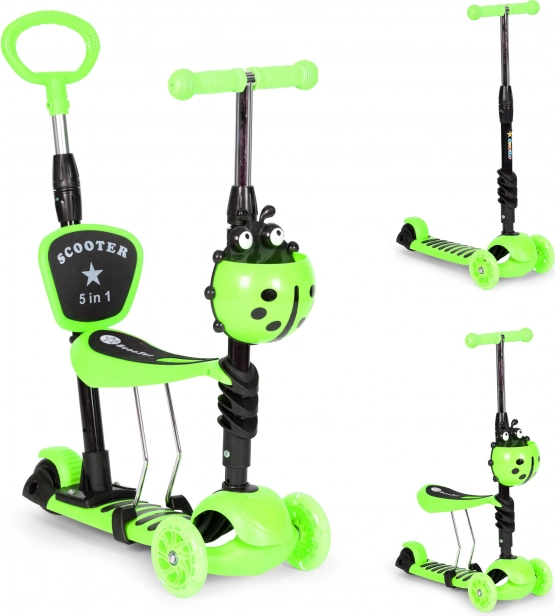 Dječja tricikla s osvjetljenim kotačićima 3u1 - zelena ECOTOYS