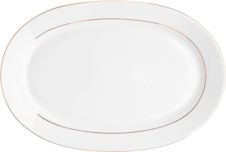 Ovalni servisni pladanj MariaPaula Klasyka „zlatna linija” 28 cm