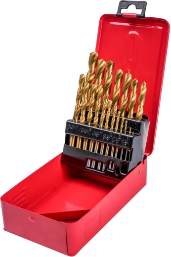Set svrdla za metal HSS-TiN 1–10 mm, 19 dijelova