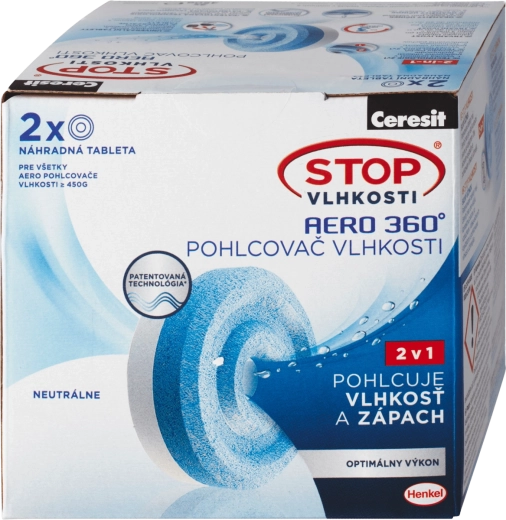 Ceresit Stop Vlažnosti Aero 360° zamjenske tablete 2×450 g, neutralni miris