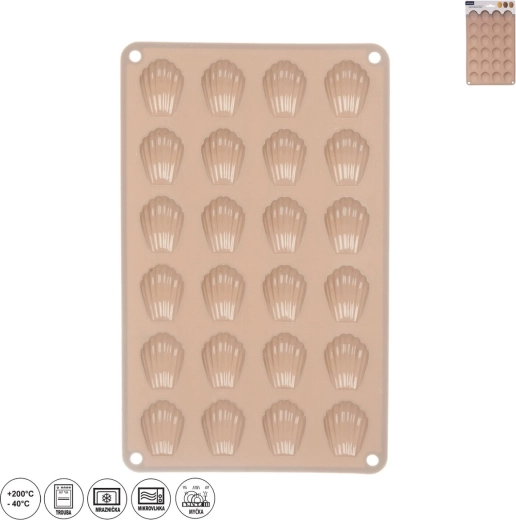 Silikonski kalup za mini školjkice 24 kom, bež