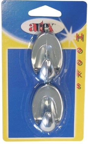 Samoljepljive ovalne kukice velike, srebrne, 2 kom