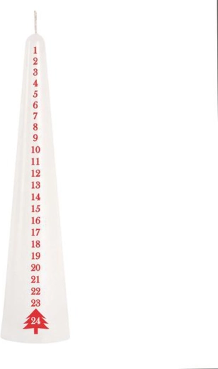 Konusna adventska svijeća bijela 25 cm