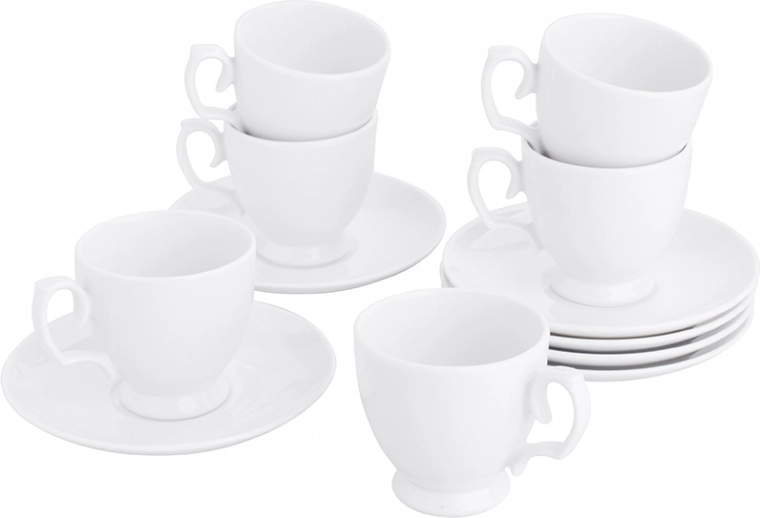 MariaPaula Klasyka klasični bijeli porculanski set za espresso 12 kom (6 šalica i 6 podšalica)