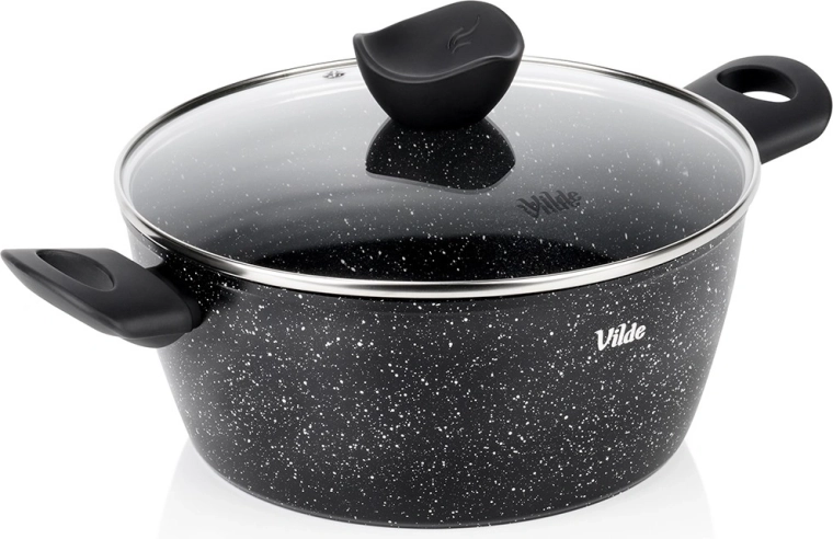 Granitni lonac sa staklenim poklopcem Vilde Granitica 24 cm, 3,6 l