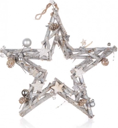 Viseća božićna zvijezda 35 cm, prirodna