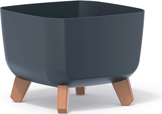 Plastična posuda za cvijeće na nožicama Gracia Square 39 × 39 × 27 cm, antracit