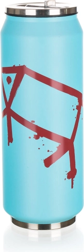 Termo šalica u obliku limenke 430 ml BE COOL PIG, nehrđajući čelik, plava