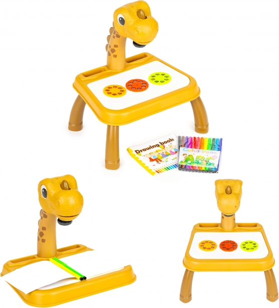 Projektor za crtanje s dinosaurovim motivom, 12 flomastera i 24 predloška